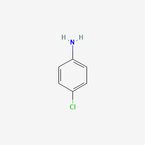 Skeletal structure of 4-Chloroaniline (PCA) (CAS 106-47-8)